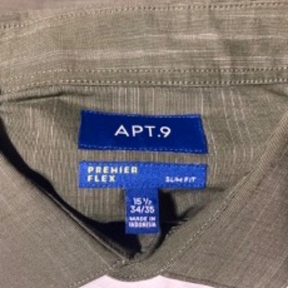 APT. 9 mens button down slim fit 15.5 34/35 - Picture 3 of 6